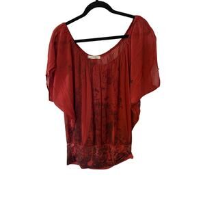 Charlotte Russe, dark red and black blouse woman large